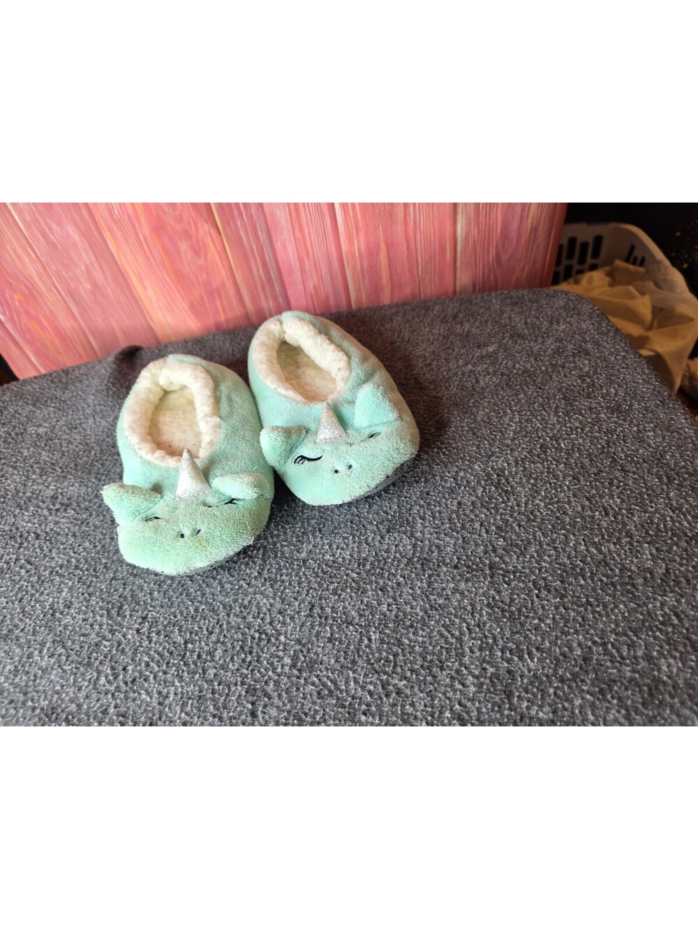 Cozy Mint Green Unicorn Slippers for Kids